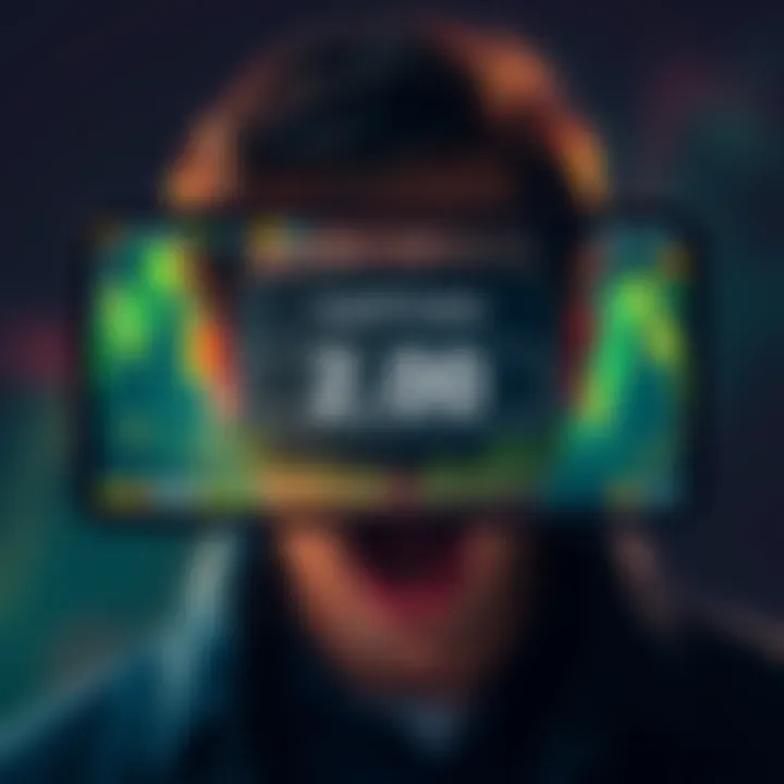A digital wallet on a screen showing zero balance, with a shocked expression on a person's face, symbolizing the loss of Pi coins after the lock-up period.