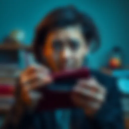 A person looking distressed while holding an empty wallet, with a background showing books and educational materials, symbolizing lost education funds.