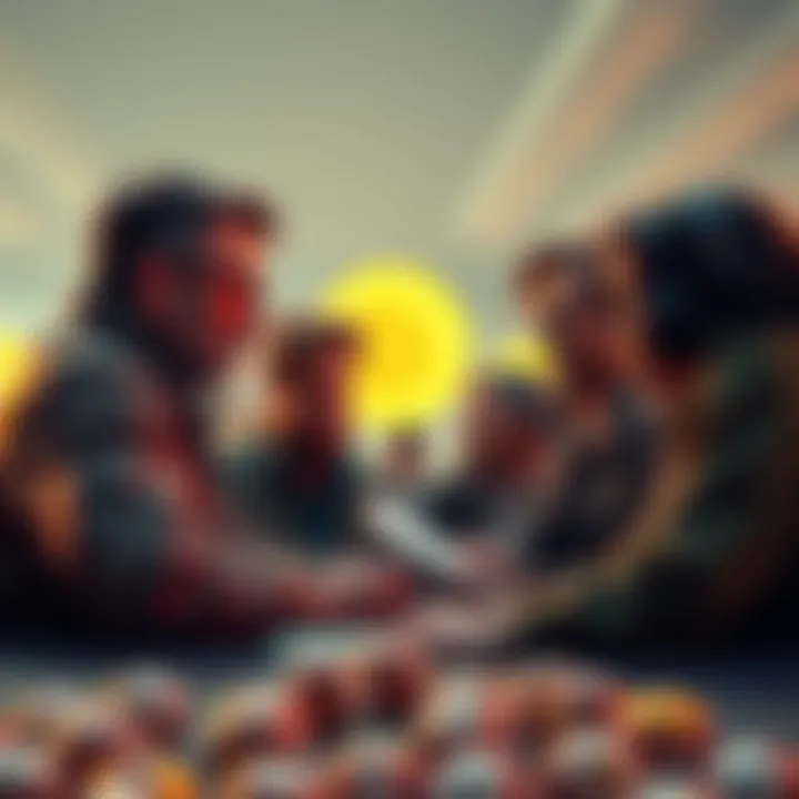 Critics advocating for lottery tickets A group of people discussing lottery tickets as an alternative to cryptocurrency investments, showing frustration with crypto hype.