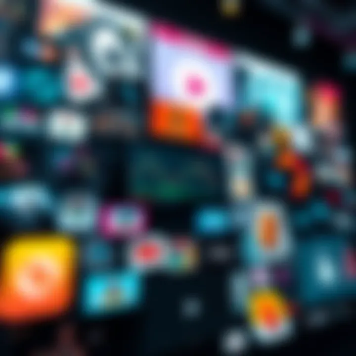 A collage of various low quality media examples like basic art, simple videos, and generic software icons representing low effort content before AI.