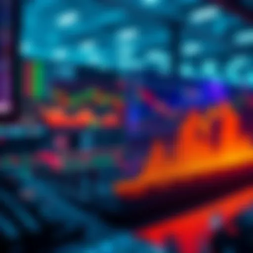 Visual representation of liquidity pool farming and day trading in cryptocurrency, showing graphs and charts