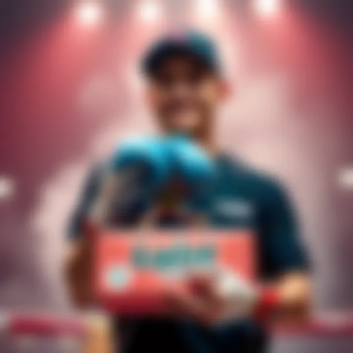 A happy winner holding a Luis Diaz collectible item at a giveaway event hosted by Mcbrideace.