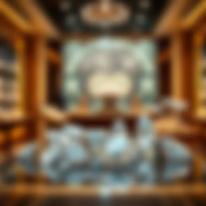 A close-up view of sparkling luxury diamonds displayed elegantly in a jewelry store, showcasing their brilliance and craftsmanship.