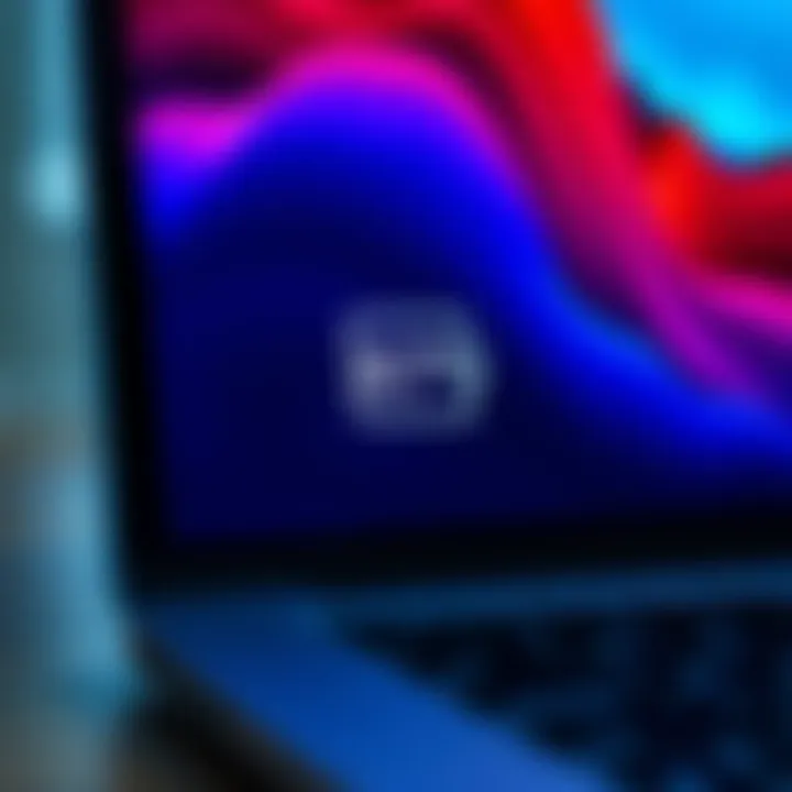 Close-up of a MacBook screen displaying a battery icon at 87% health with a warning symbol