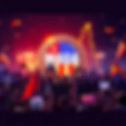 A colorful representation of MAGA Coin with a rising graph, symbolizing its potential growth in the crypto market, surrounded by enthusiastic community members holding signs and flags, showcasing mark...