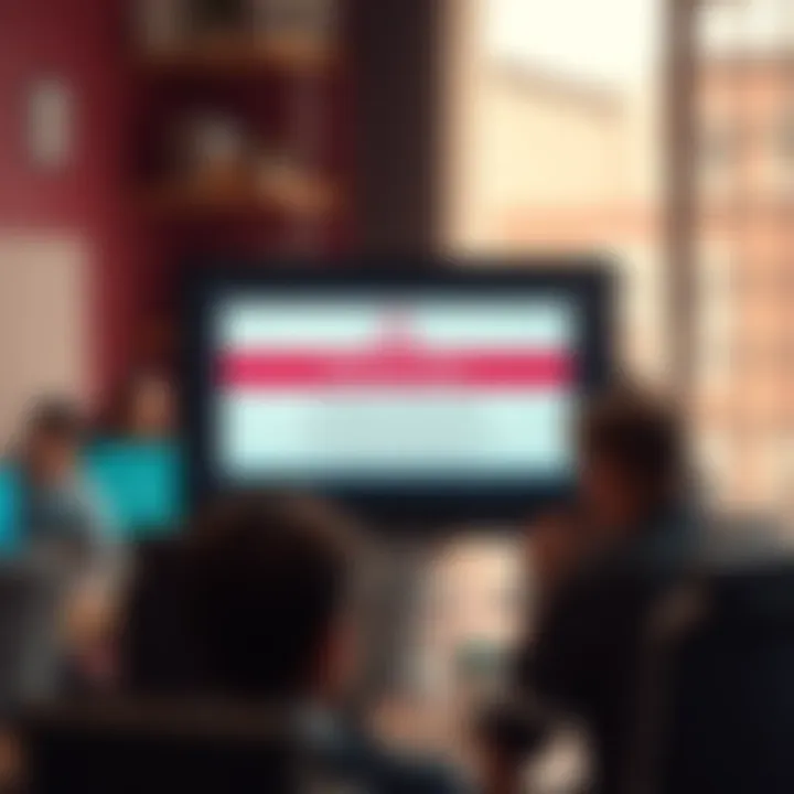 A warning message on a computer screen showing ongoing maintenance for SecondFi, with frustrated investors in the background discussing their concerns.