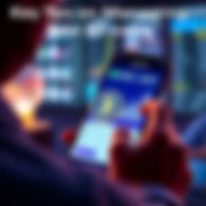 Person reviewing and managing Pi Coins on a mobile app with graphs and transactions