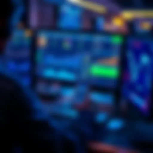 A person uses a computer to manage Solana wallets, displaying charts and token balances on the screen.