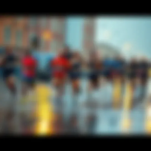 Participants struggle through rain and wind during the Manchester Marathon, showcasing determination