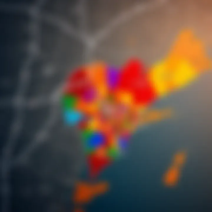 A detailed map showing the boundaries of different badge areas and city limits, with colors distinguishing each region.