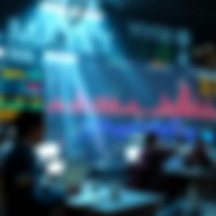 A graph showing a sharp decline in market performance due to significant short position liquidations, with traders reacting to the sudden changes.