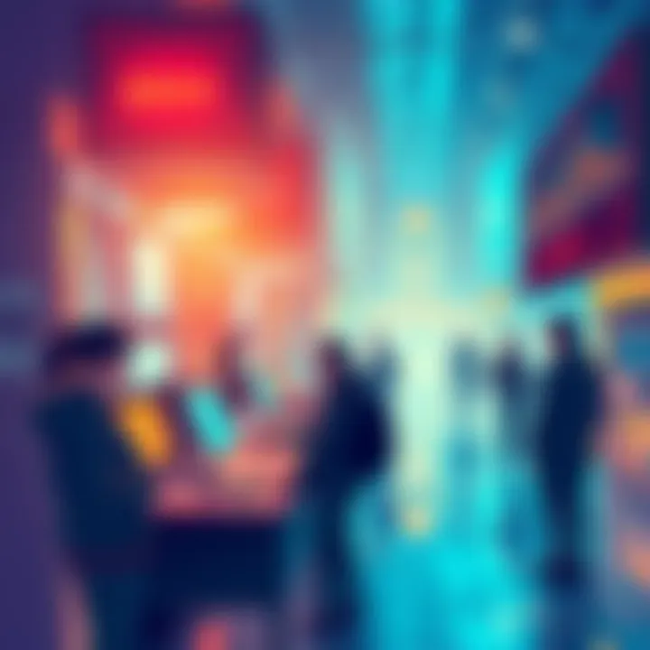 An illustration showing market makers handling XCH, with a focus on trading dynamics and exchanges in a modern financial setting.