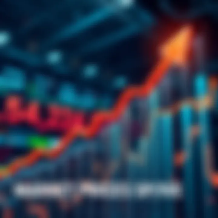 A graphic showing rising market prices with arrows to symbolize growth and investor interest.
