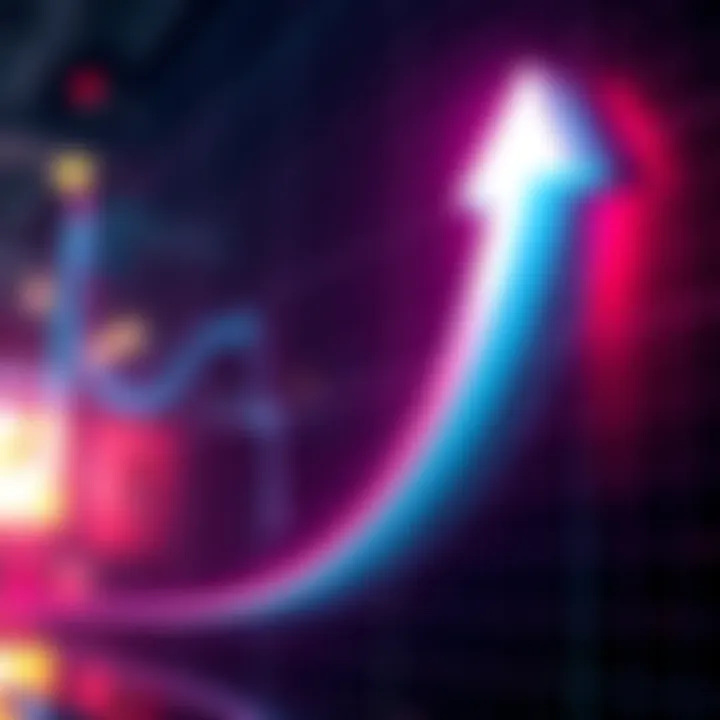 A graph showing a rising trend with an arrow pointing upwards, symbolizing a potential market surge beyond $95k after long liquidations.