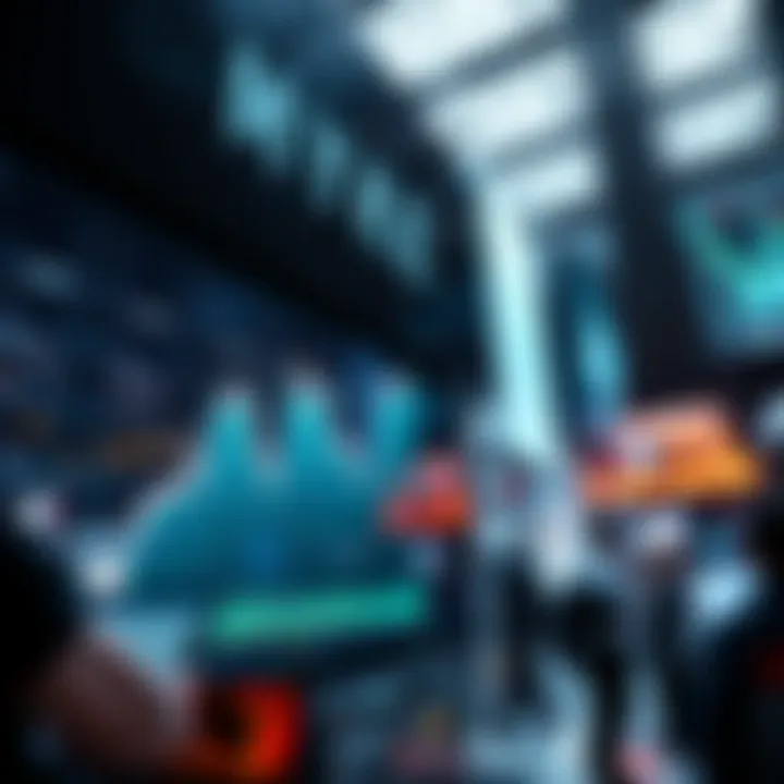 A graph showing a significant upward trend in the stock market, with traders reacting to the rise.