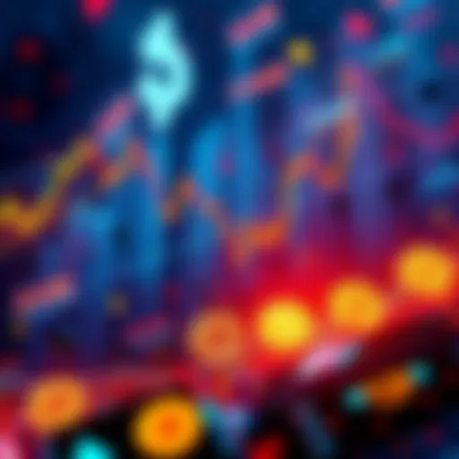 A chaotic cryptocurrency market showing a downward trend for Bitcoin due to manipulation by institutions.