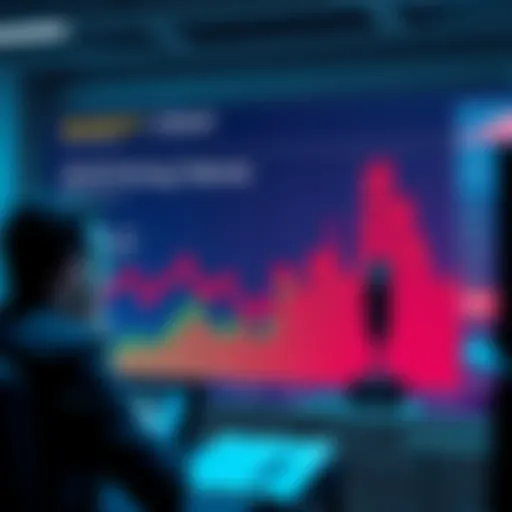 A graph showing a steep decline in alternative currencies after the 10/10 pricing failure, with worried people looking at their screens.