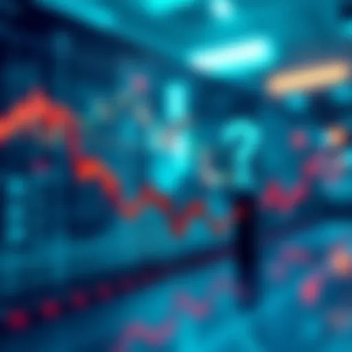 A graph showing a downward trend in stock prices with a question mark symbolizing investor uncertainty about buying the dip strategy in 2026.