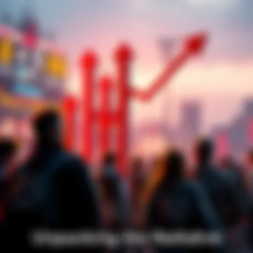 A graphic showing institutional buying trends in the market with arrows pointing upward, indicating growth. Retail investors are depicted observing the trends, looking confused.