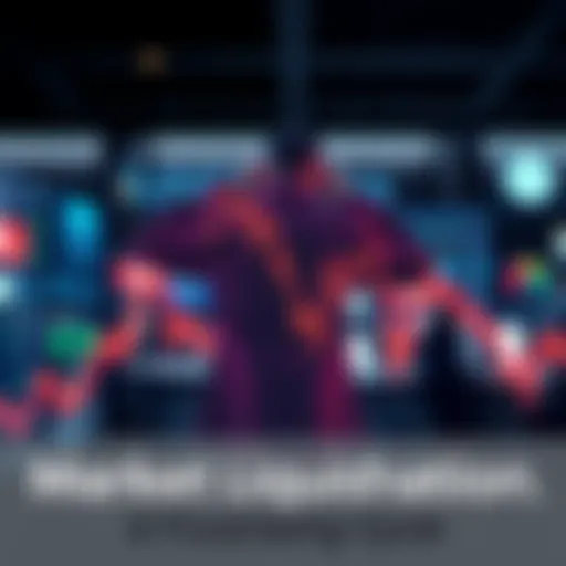 A graph showing downward trends in a financial market with distressed traders looking on.