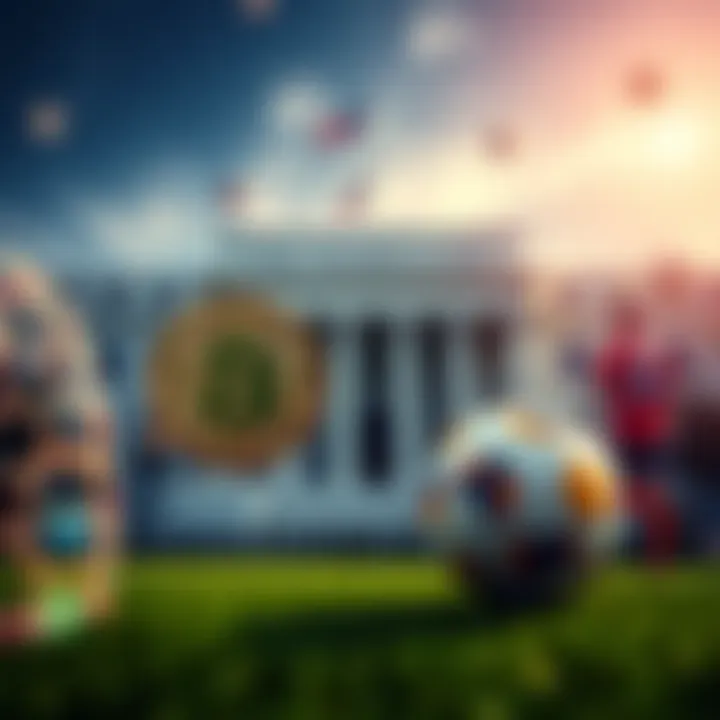 A visual representation of Bitcoin, the Federal Reserve, and soccer theme for World Cup predictions