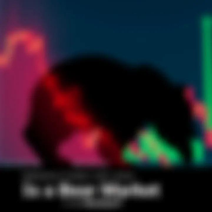 Graph showing a downward trend in stock prices with an overlay of a bear silhouette, symbolizing a potential bear market