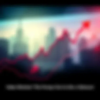 An illustration showing a stock chart with a sudden rise and fall, depicting a fake market pump, with arrows indicating traders reconsidering their strategies.