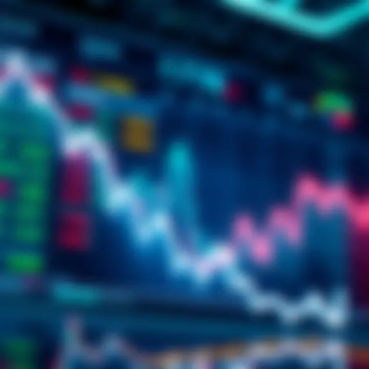 A graph illustrating a downward trend in the market, indicating a bearish sentiment. The background shows sold stocks with half of holdings represented visually.