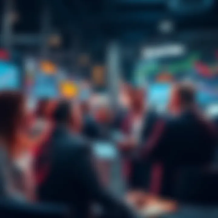 People discussing trading strategies during market highs and lows.