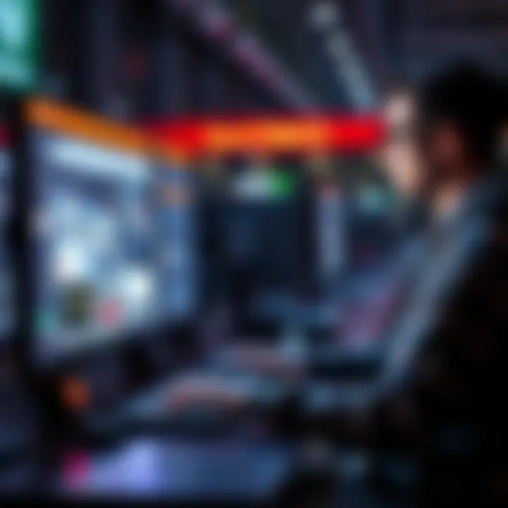 A person using a computer to automate player listings on an online marketplace.