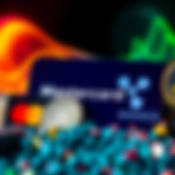 Mastercard logo alongside logos of Binance and Ripple, symbolizing new partnerships in cryptocurrency