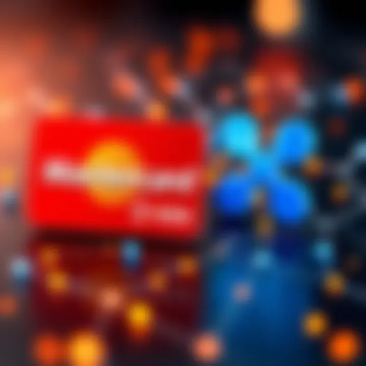 Mastercard and Ripple logos with digital payment symbols