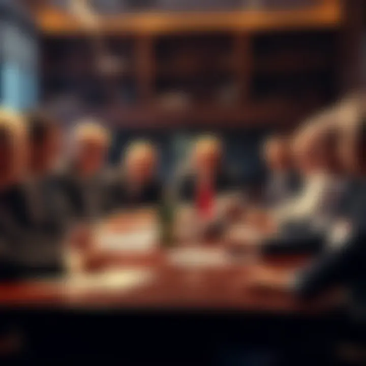 A group of U.S. mayors gathered around a table, discussing rising payouts with serious expressions.