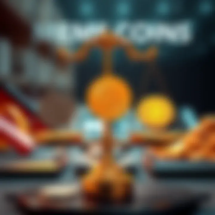 A graphic showing a scale balancing Bitcoin and meme coins, symbolizing investment choices.