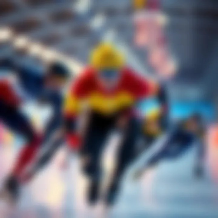 Jordan Stolz and other skaters preparing for the Men's 1500m race