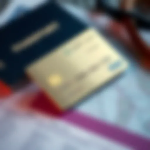 A shiny metal credit card placed on top of travel documents and a passport, showcasing its potential for travelers.