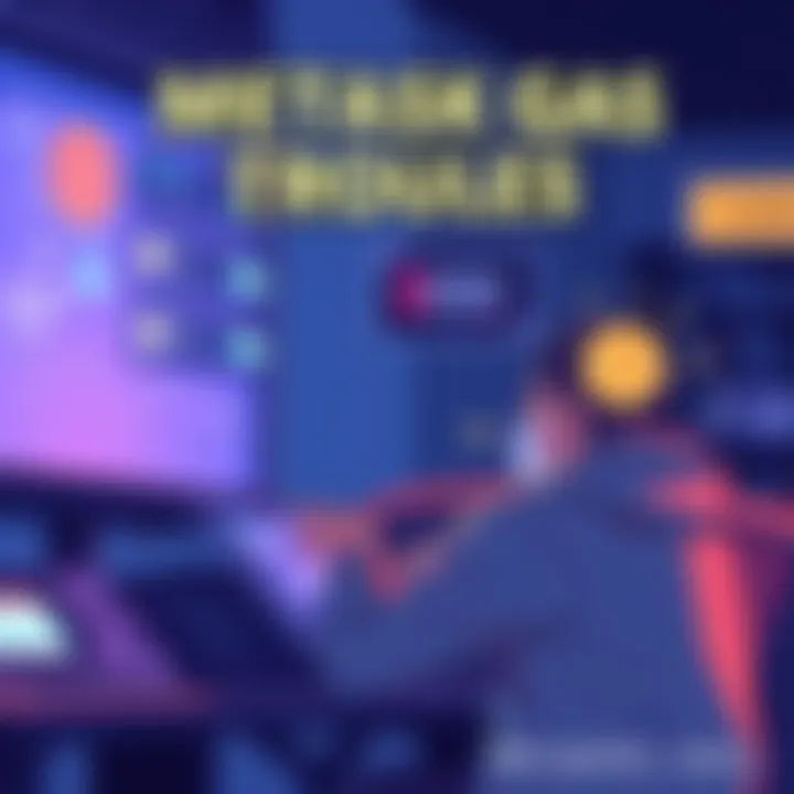 Metamask Gas Fee Troubles Illustration showing a user confused by high gas fees on a Metamask wallet while trying to swap USDC after transferring ETH