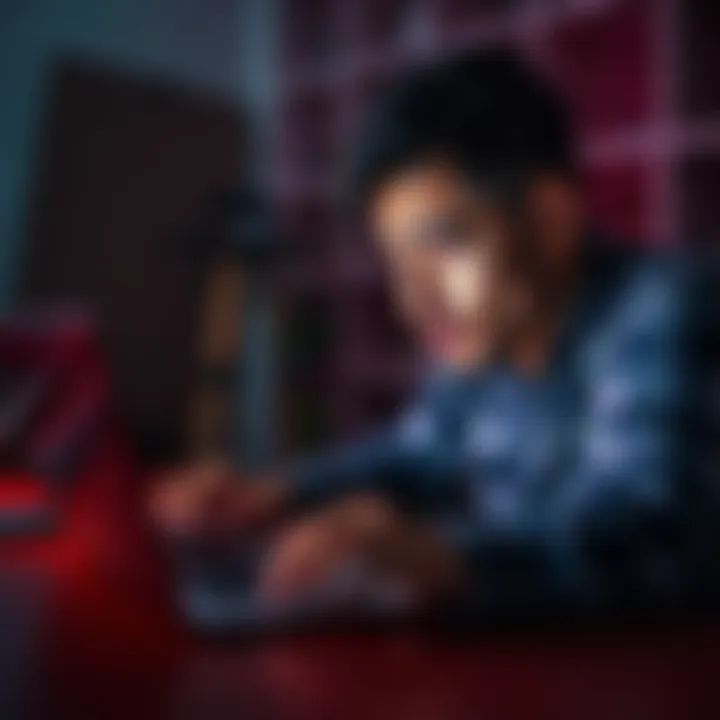 A person looking frustrated while using a laptop, showing a MetaMask Card error message on the screen