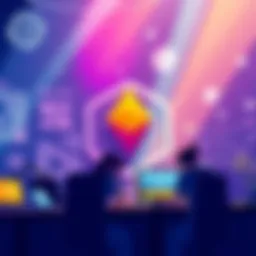 Illustration showing MetaMask logo with Solana branding and developers working on blockchain applications