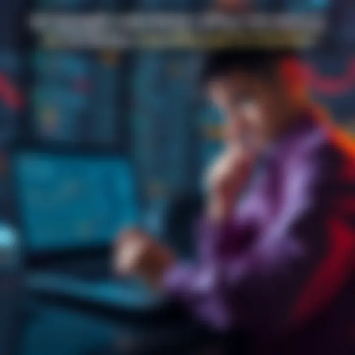 A person looking confused while using Koinly on a laptop, with charts and graphs displayed on the screen, representing liquidity pool calculations.