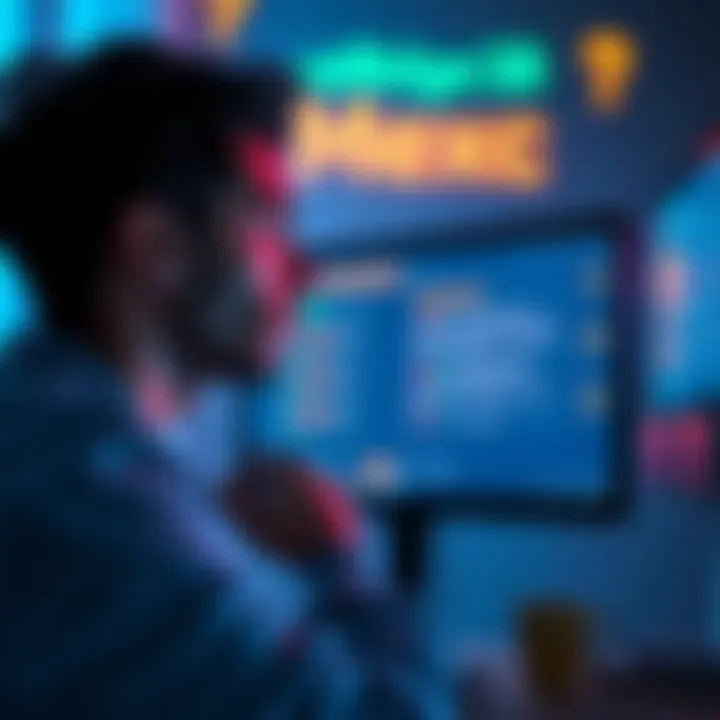 A worried person looking at a computer screen with messages about Mexc being down, surrounded by question marks