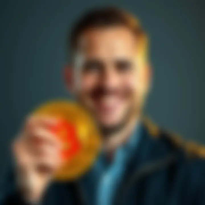 Michael Saylor with Bitcoin logo Michael Saylor smiling and holding a Bitcoin logo, hinting at a new purchase