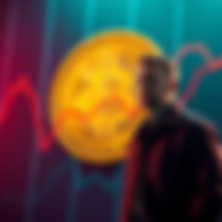 Michael Saylor stands next to a large Bitcoin symbol, representing his company's investment strategy