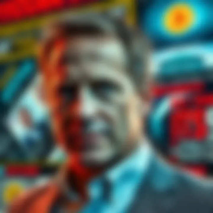 Michael Saylor Linked to Epstein Bitcoin investor Michael Saylor with a backdrop of news headlines about Jeffrey Epstein