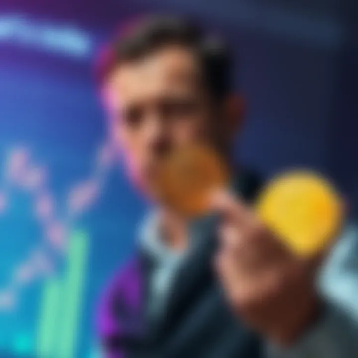 Michael Saylor holding a Bitcoin token, representing his recent trades and the impact on the crypto market.