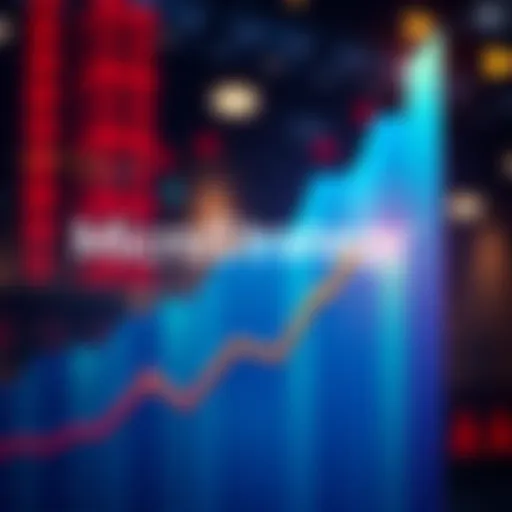 MicroStrategy logo displayed alongside a rising financial graph indicating growth and strategic success in the market