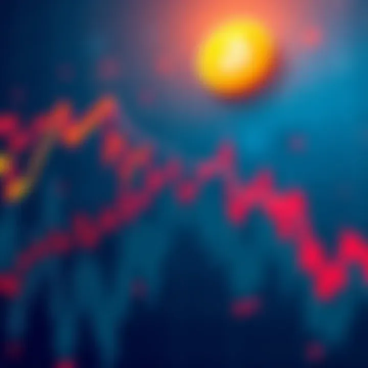 Illustration of a stock market graph showing a sharp decline, symbolizing Microstrategy's 15% market cap drop after selling Bitcoin.