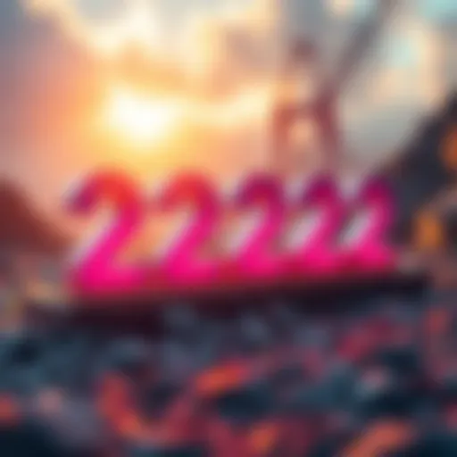 Graphic showing the number 22,222 with upward arrows symbolizing growth and progress.