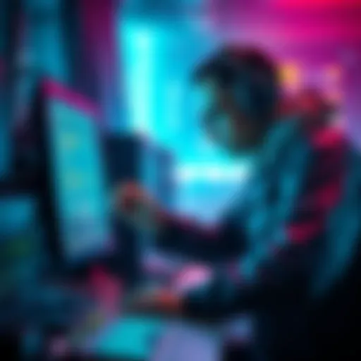 A new miner adjusting settings on a computer to optimize hashrate