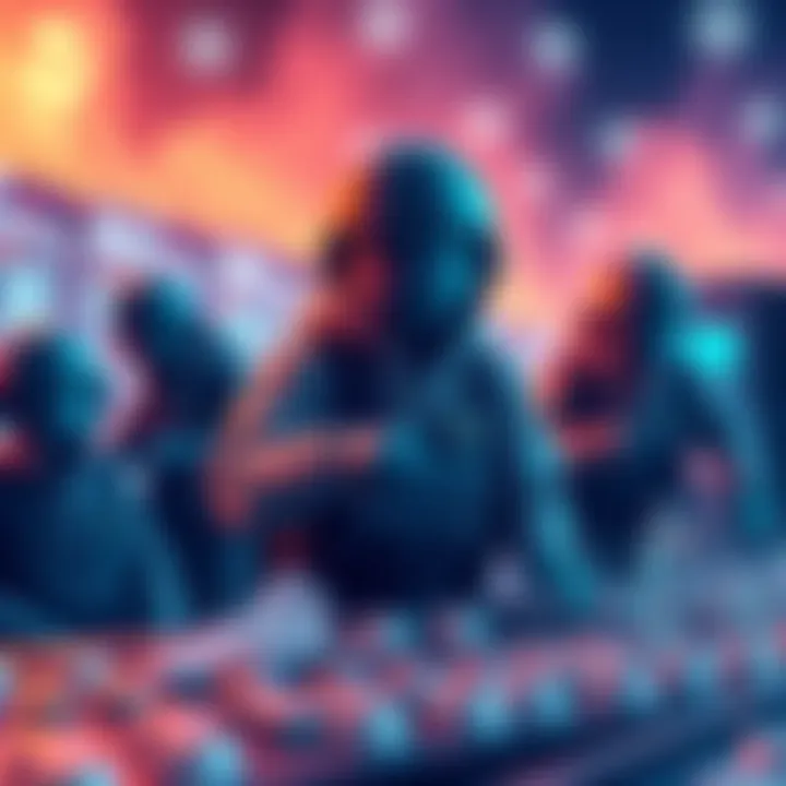 Illustration of miners transferring digital assets amid platform changes